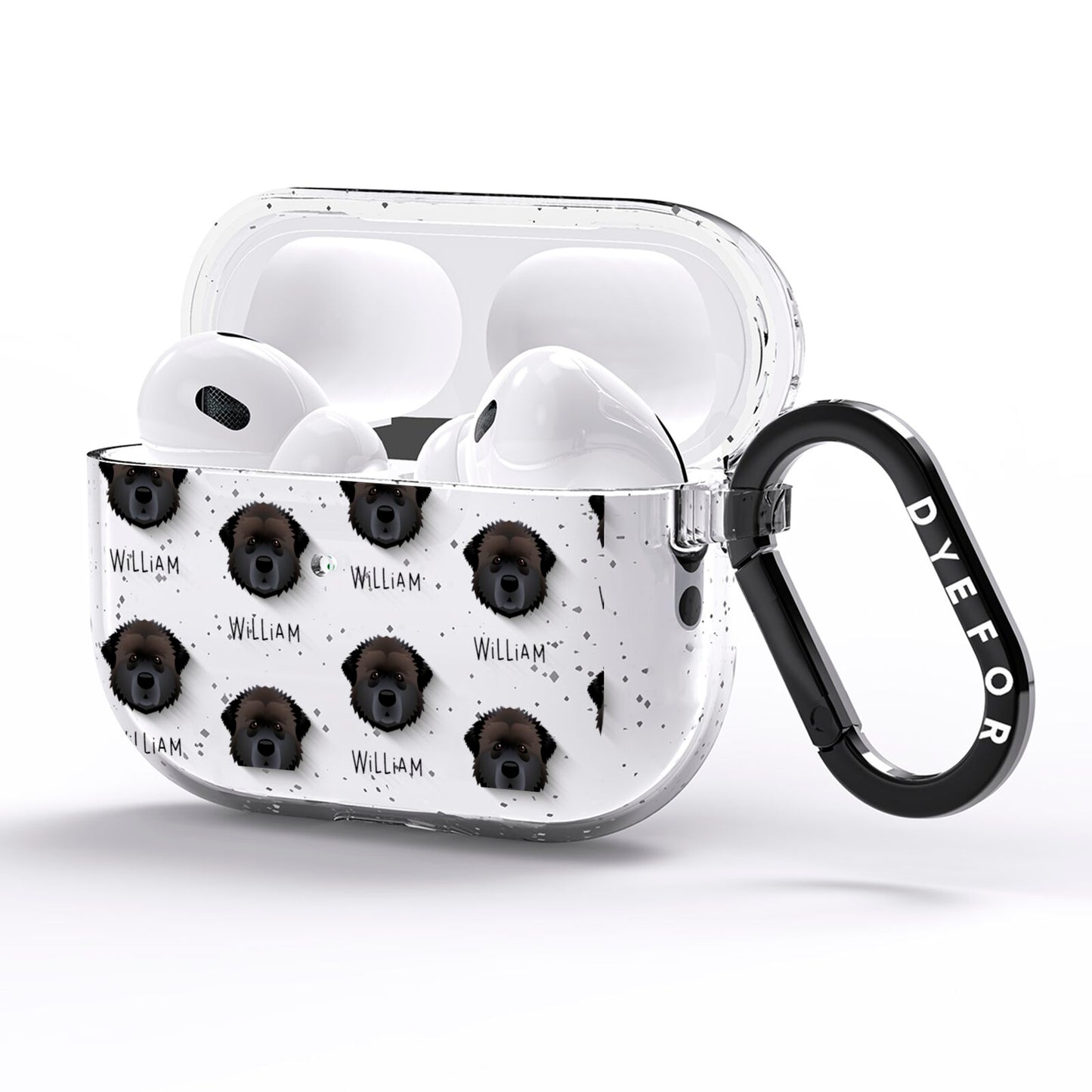 Estrela Mountain Dog Icon with Name AirPods Pro Glitter Case Side Image