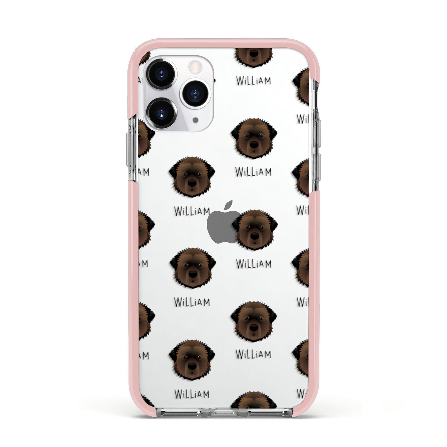 Estrela Mountain Dog Icon with Name Apple iPhone 11 Pro in Silver with Pink Impact Case