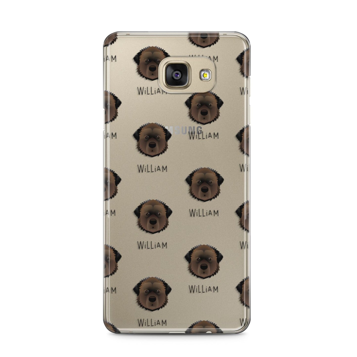 Estrela Mountain Dog Icon with Name Samsung Galaxy A5 2016 Case on gold phone