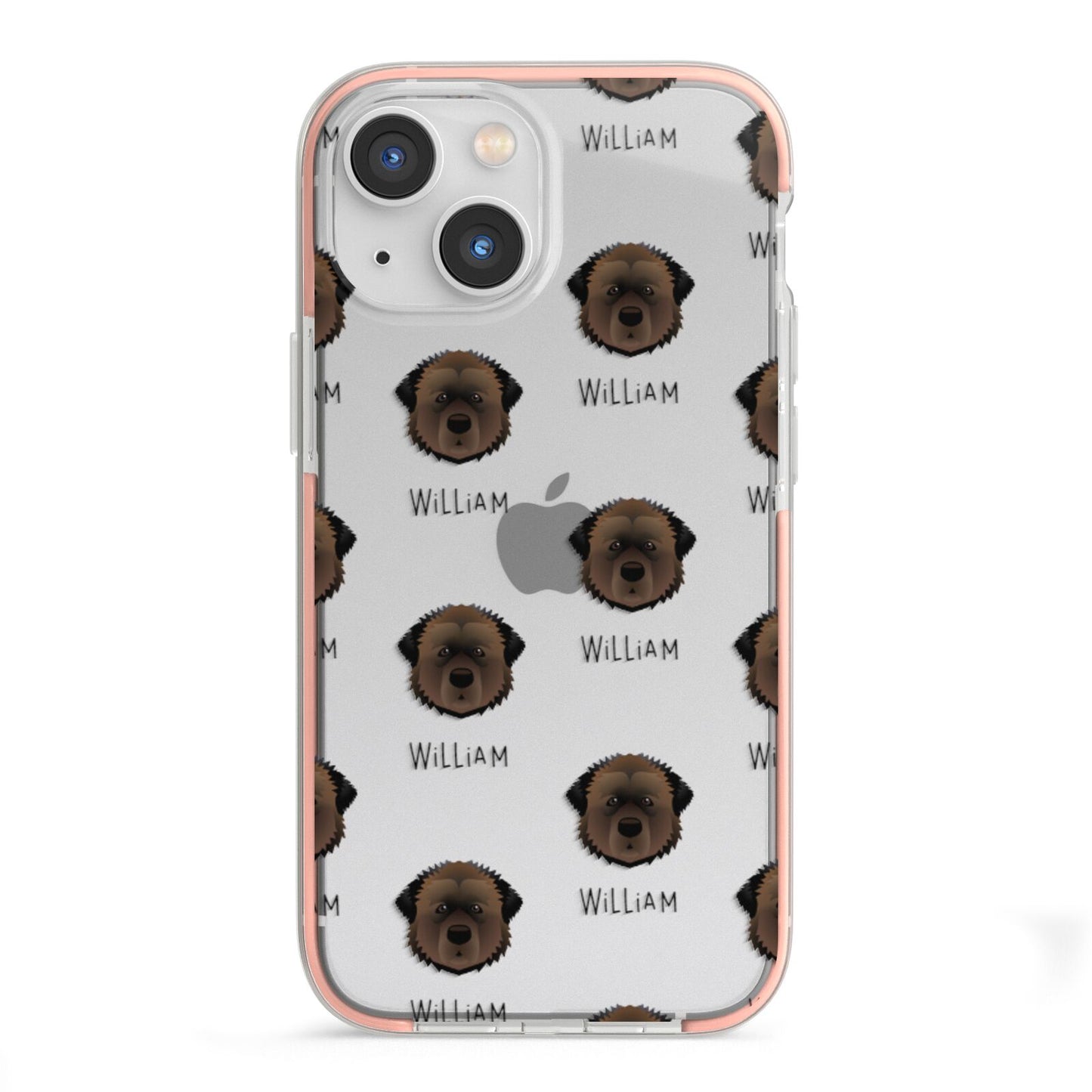 Estrela Mountain Dog Icon with Name iPhone 13 Mini TPU Impact Case with Pink Edges