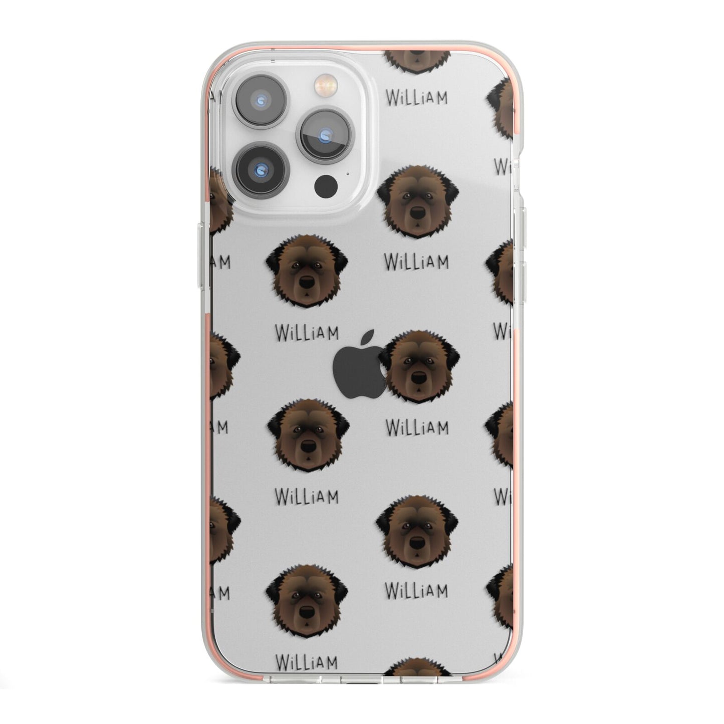 Estrela Mountain Dog Icon with Name iPhone 13 Pro Max TPU Impact Case with Pink Edges