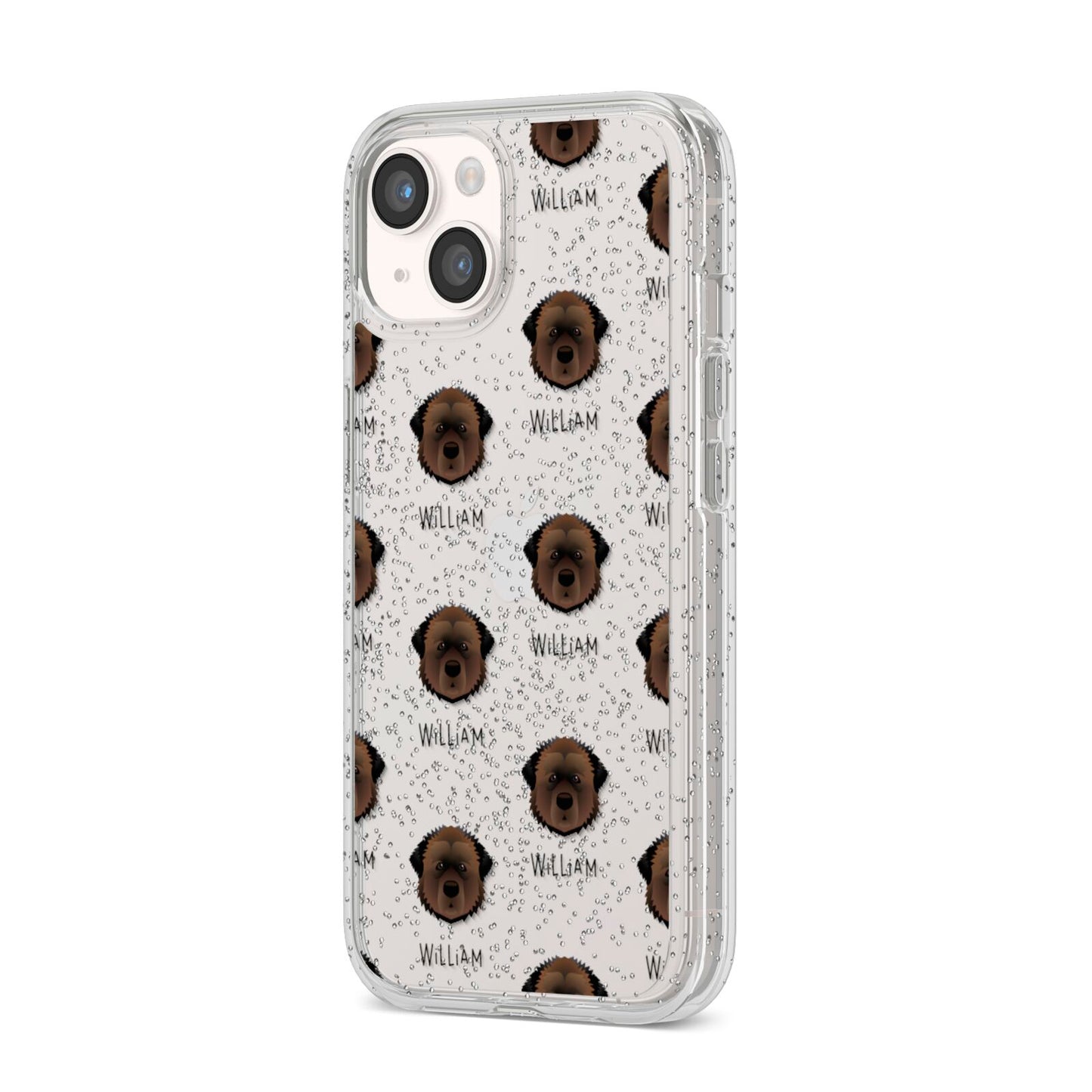Estrela Mountain Dog Icon with Name iPhone 14 Glitter Tough Case Starlight Angled Image