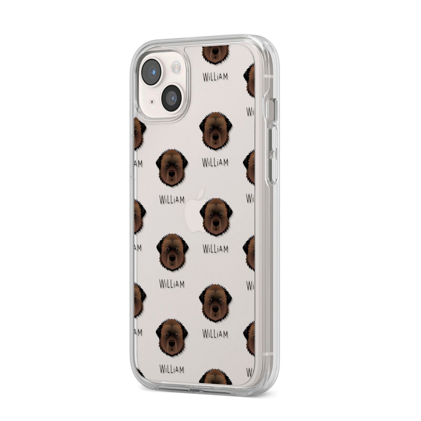 Estrela Mountain Dog Icon with Name iPhone 14 Plus Clear Tough Case Starlight Angled Image