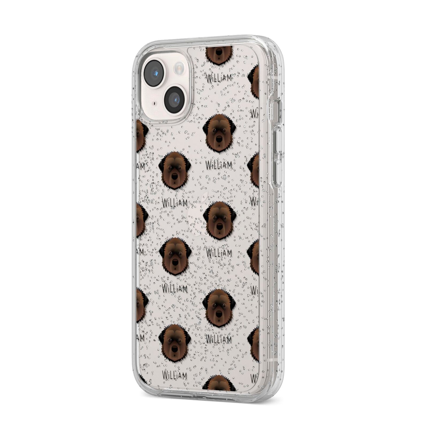 Estrela Mountain Dog Icon with Name iPhone 14 Plus Glitter Tough Case Starlight Angled Image