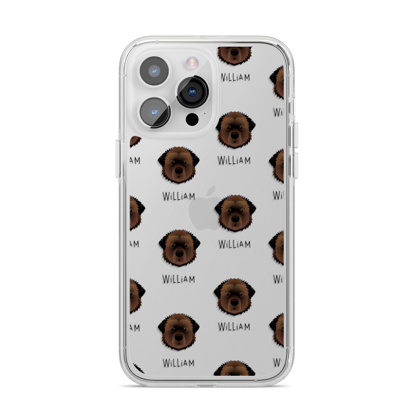 Estrela Mountain Dog Icon with Name iPhone 14 Pro Max Clear Tough Case Silver