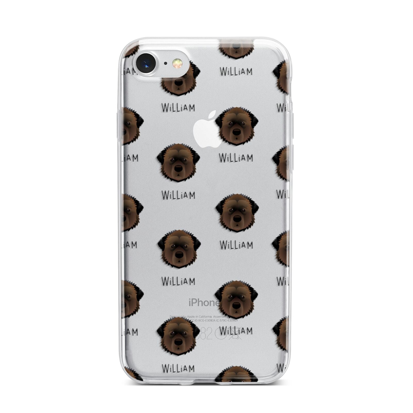 Estrela Mountain Dog Icon with Name iPhone 7 Bumper Case on Silver iPhone