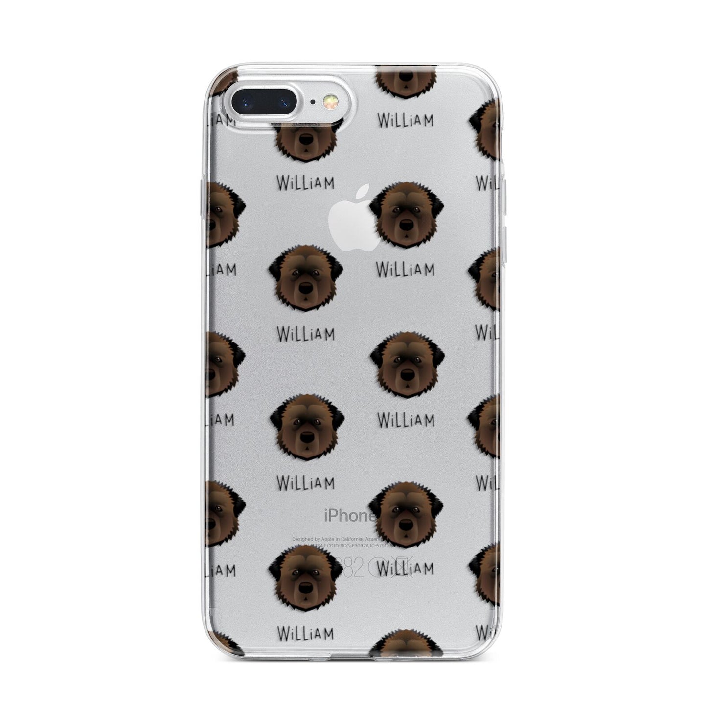 Estrela Mountain Dog Icon with Name iPhone 7 Plus Bumper Case on Silver iPhone