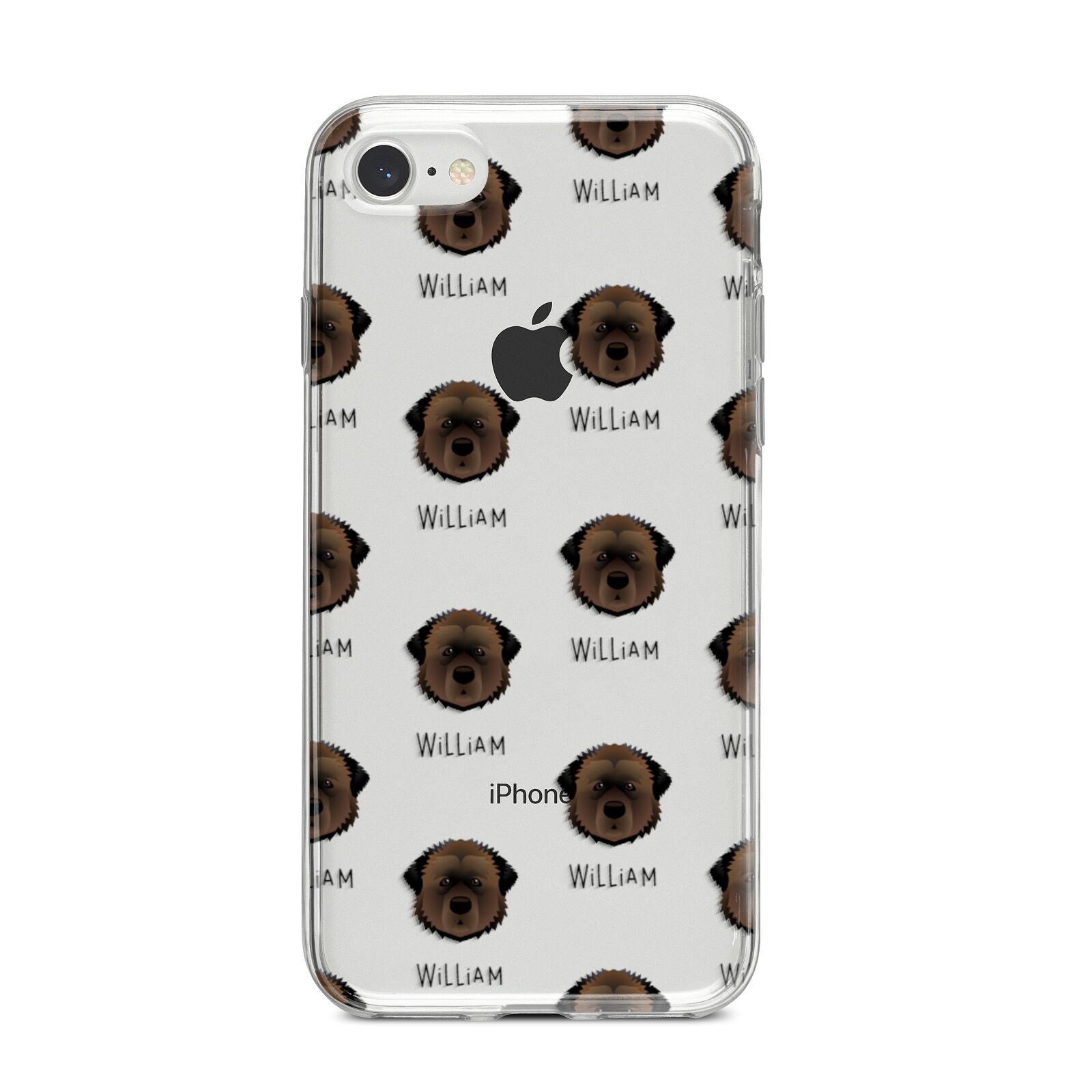 Estrela Mountain Dog Icon with Name iPhone 8 Bumper Case on Silver iPhone