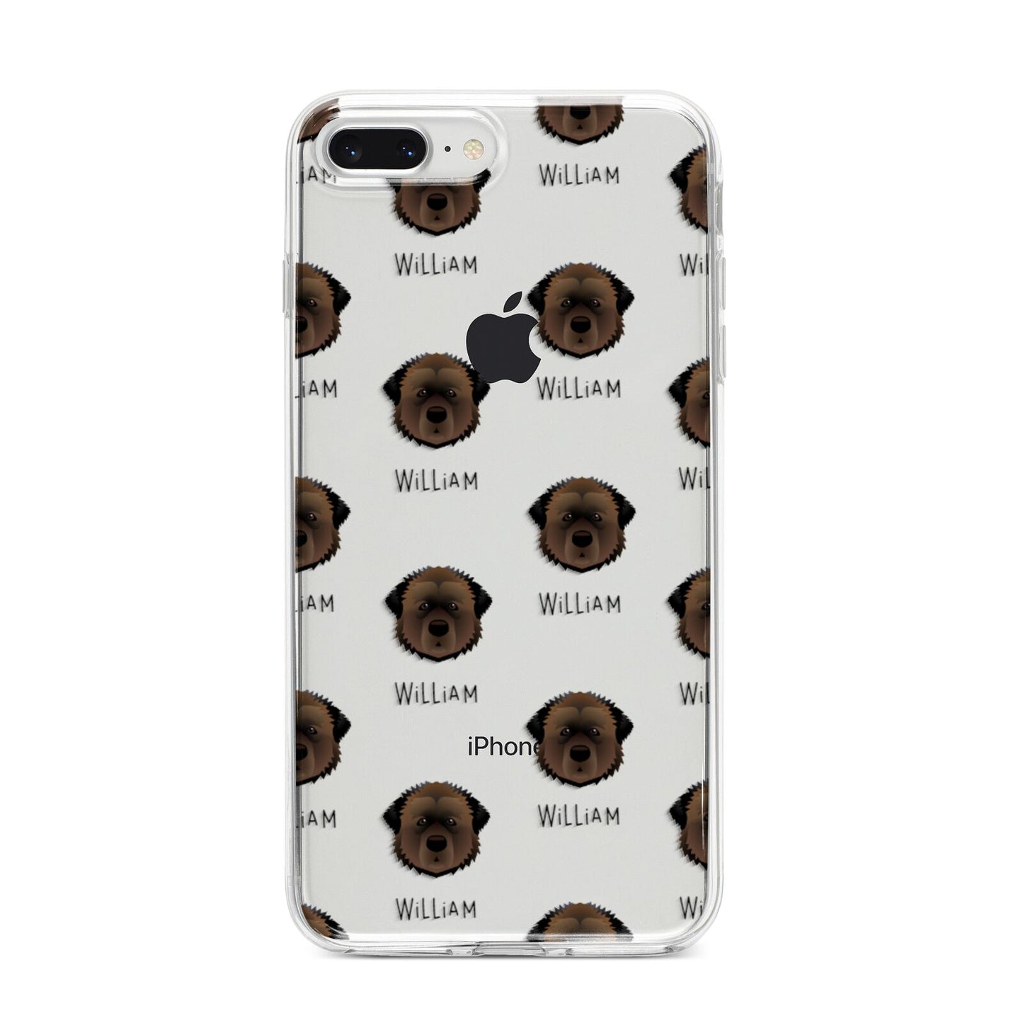 Estrela Mountain Dog Icon with Name iPhone 8 Plus Bumper Case on Silver iPhone