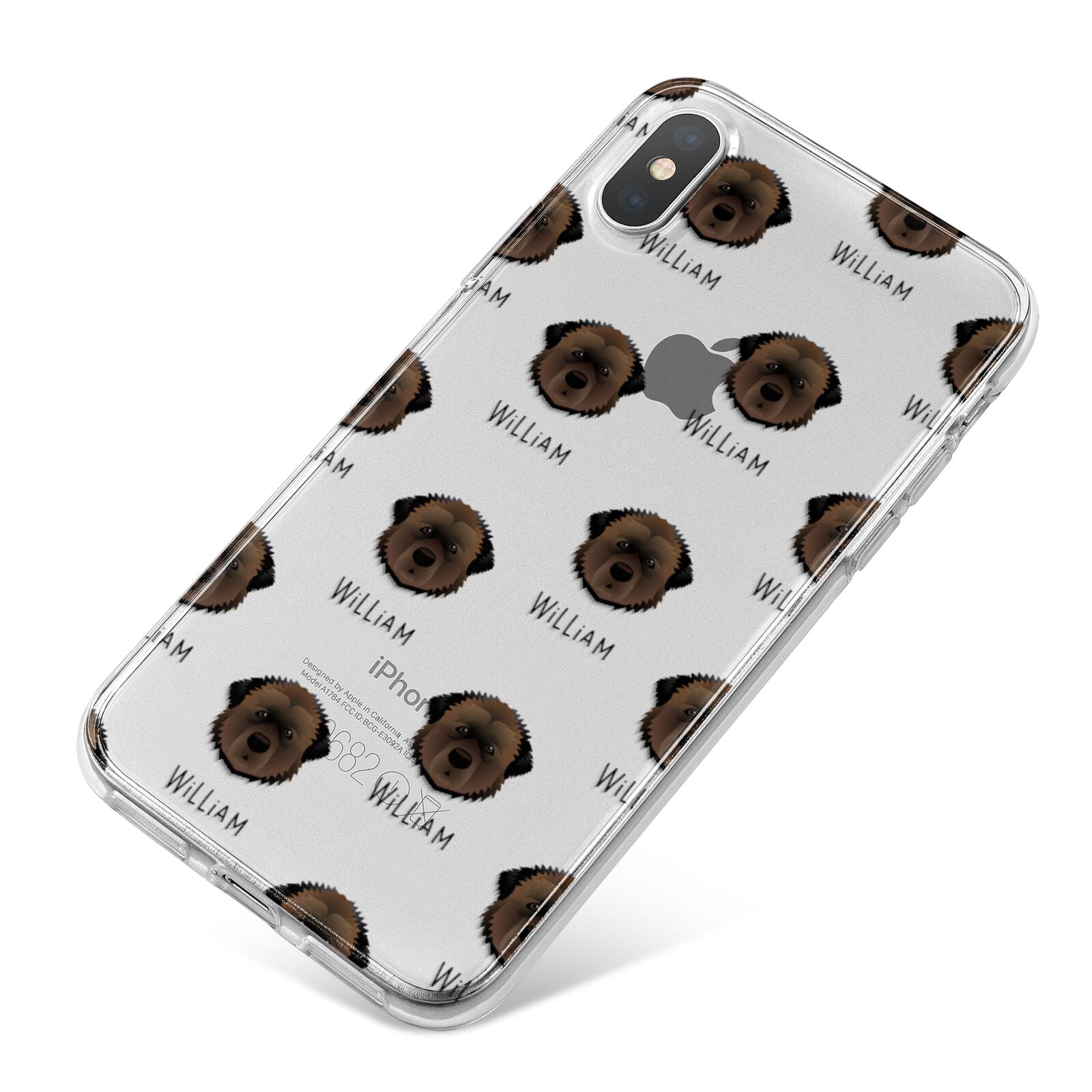 Estrela Mountain Dog Icon with Name iPhone X Bumper Case on Silver iPhone