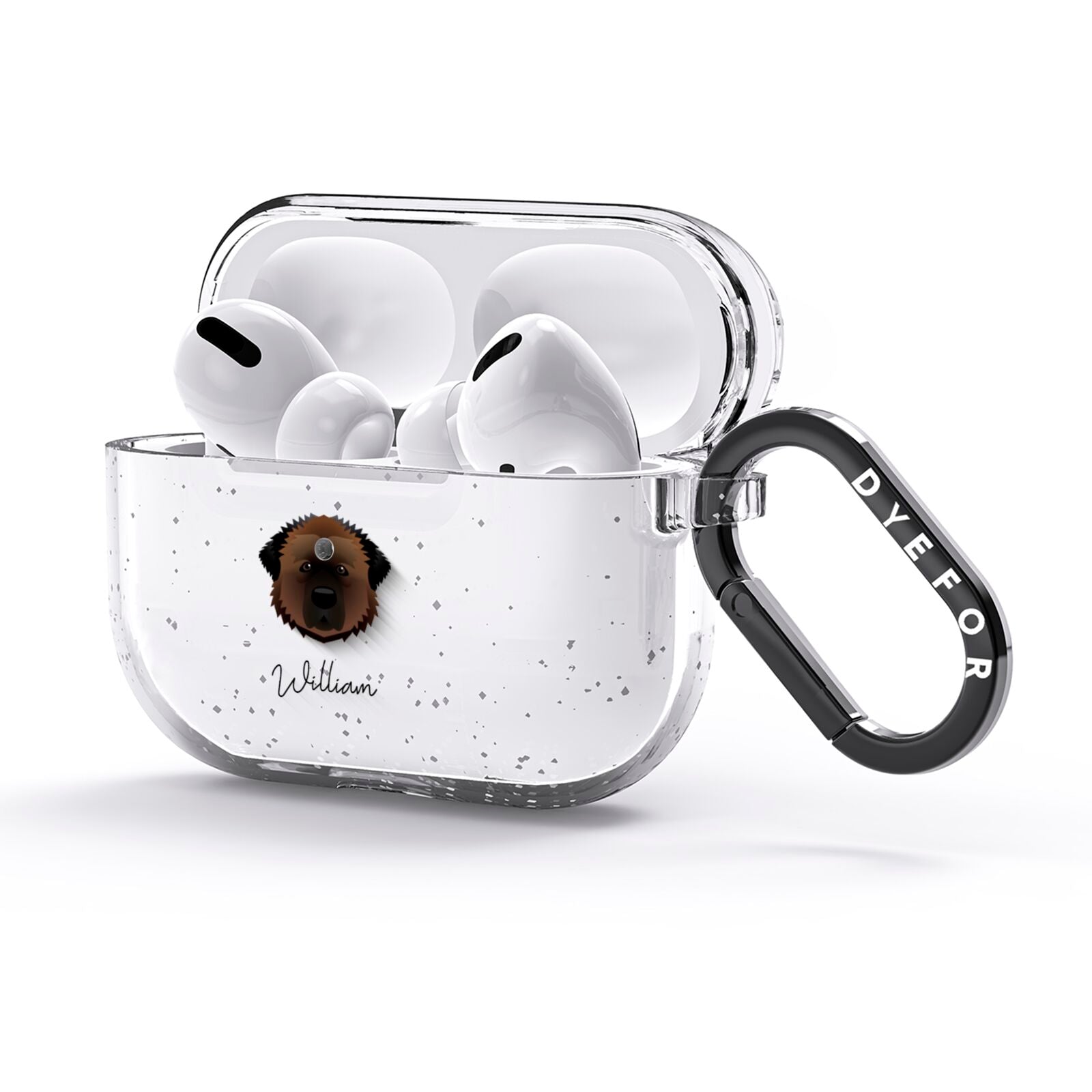 Estrela Mountain Dog Personalised AirPods Glitter Case 3rd Gen Side Image