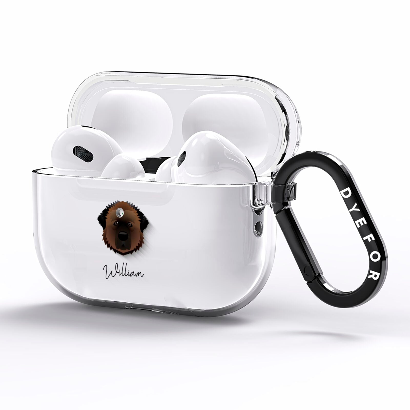 Estrela Mountain Dog Personalised AirPods Pro Clear Case Side Image