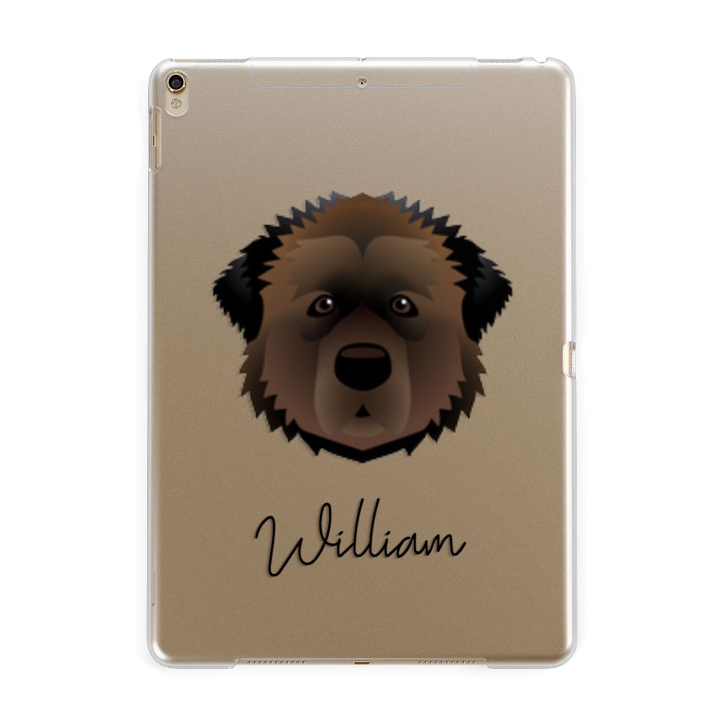 Estrela Mountain Dog Personalised Apple iPad Gold Case