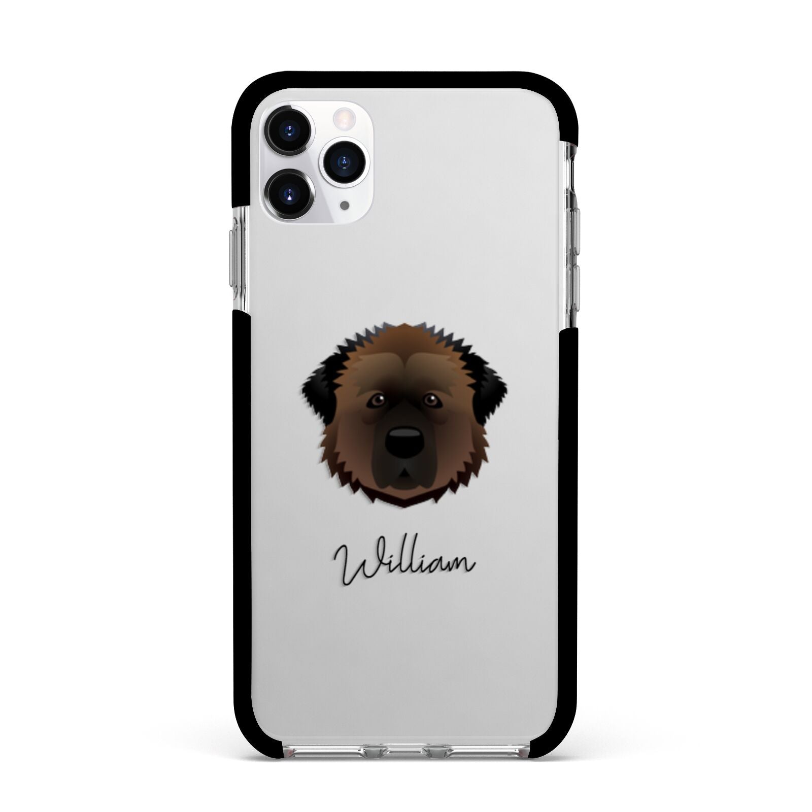 Estrela Mountain Dog Personalised Apple iPhone 11 Pro Max in Silver with Black Impact Case