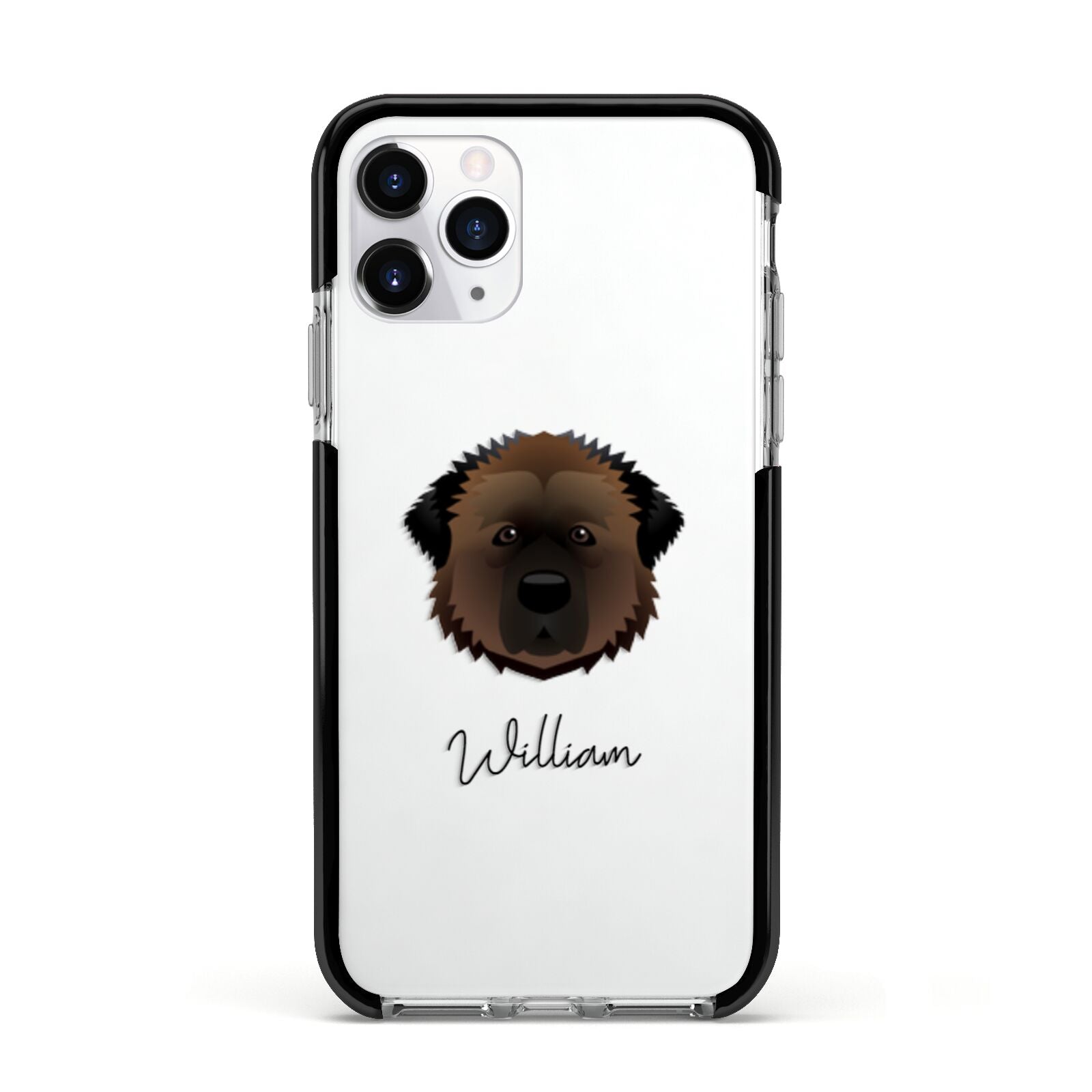 Estrela Mountain Dog Personalised Apple iPhone 11 Pro in Silver with Black Impact Case
