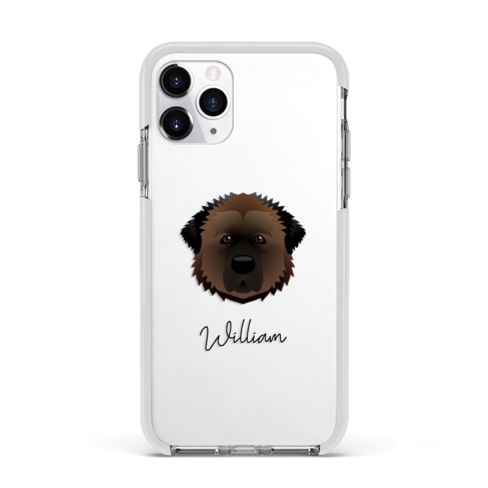 Estrela Mountain Dog Personalised Apple iPhone 11 Pro in Silver with White Impact Case