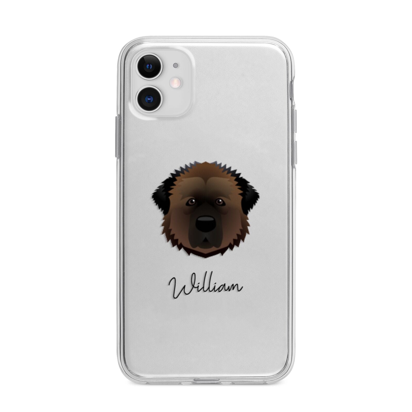 Estrela Mountain Dog Personalised Apple iPhone 11 in White with Bumper Case