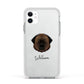 Estrela Mountain Dog Personalised Apple iPhone 11 in White with White Impact Case