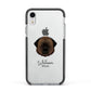 Estrela Mountain Dog Personalised Apple iPhone XR Impact Case Black Edge on Silver Phone