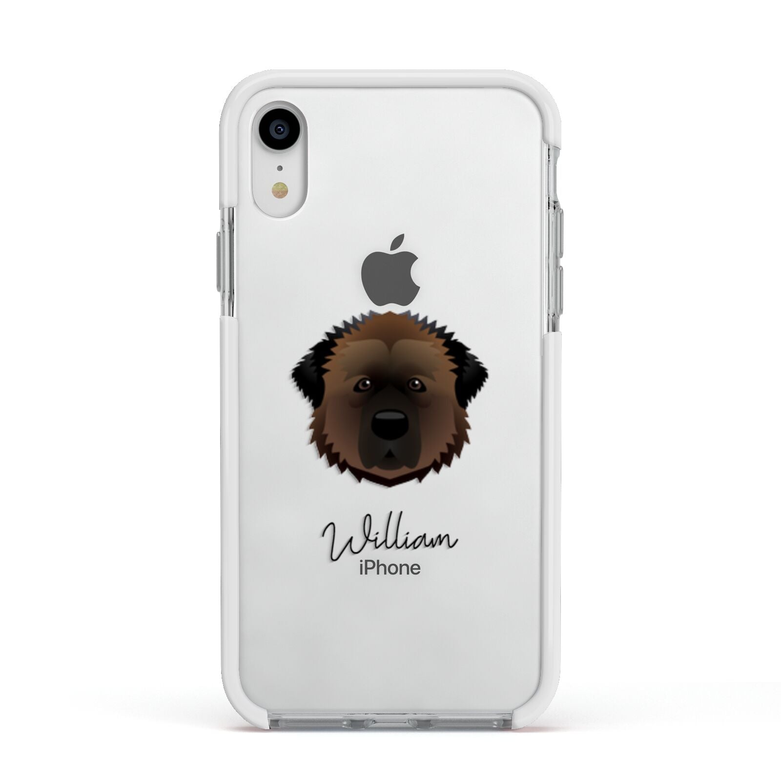 Estrela Mountain Dog Personalised Apple iPhone XR Impact Case White Edge on Silver Phone