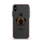 Estrela Mountain Dog Personalised Apple iPhone Xs Impact Case Pink Edge on Black Phone