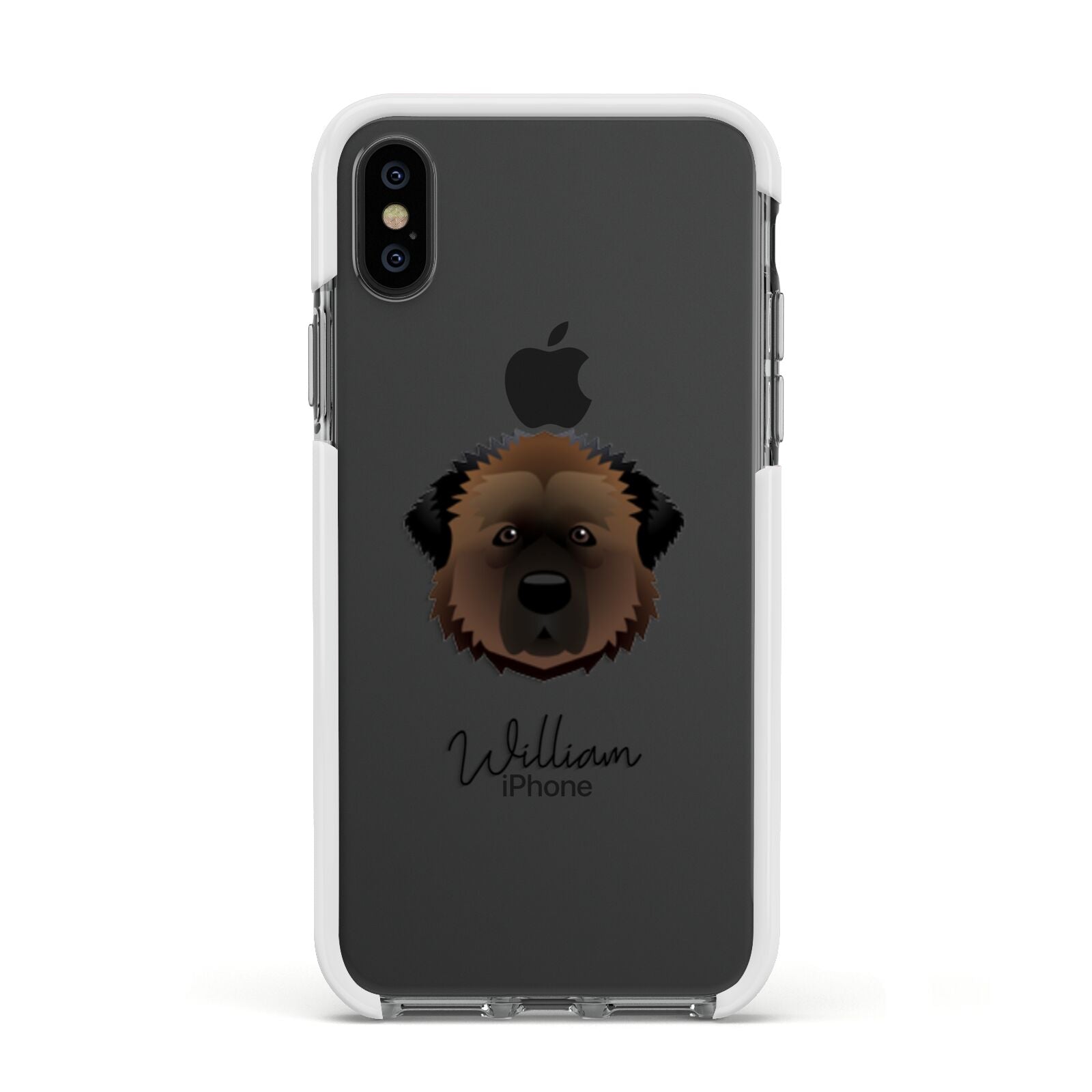 Estrela Mountain Dog Personalised Apple iPhone Xs Impact Case White Edge on Black Phone