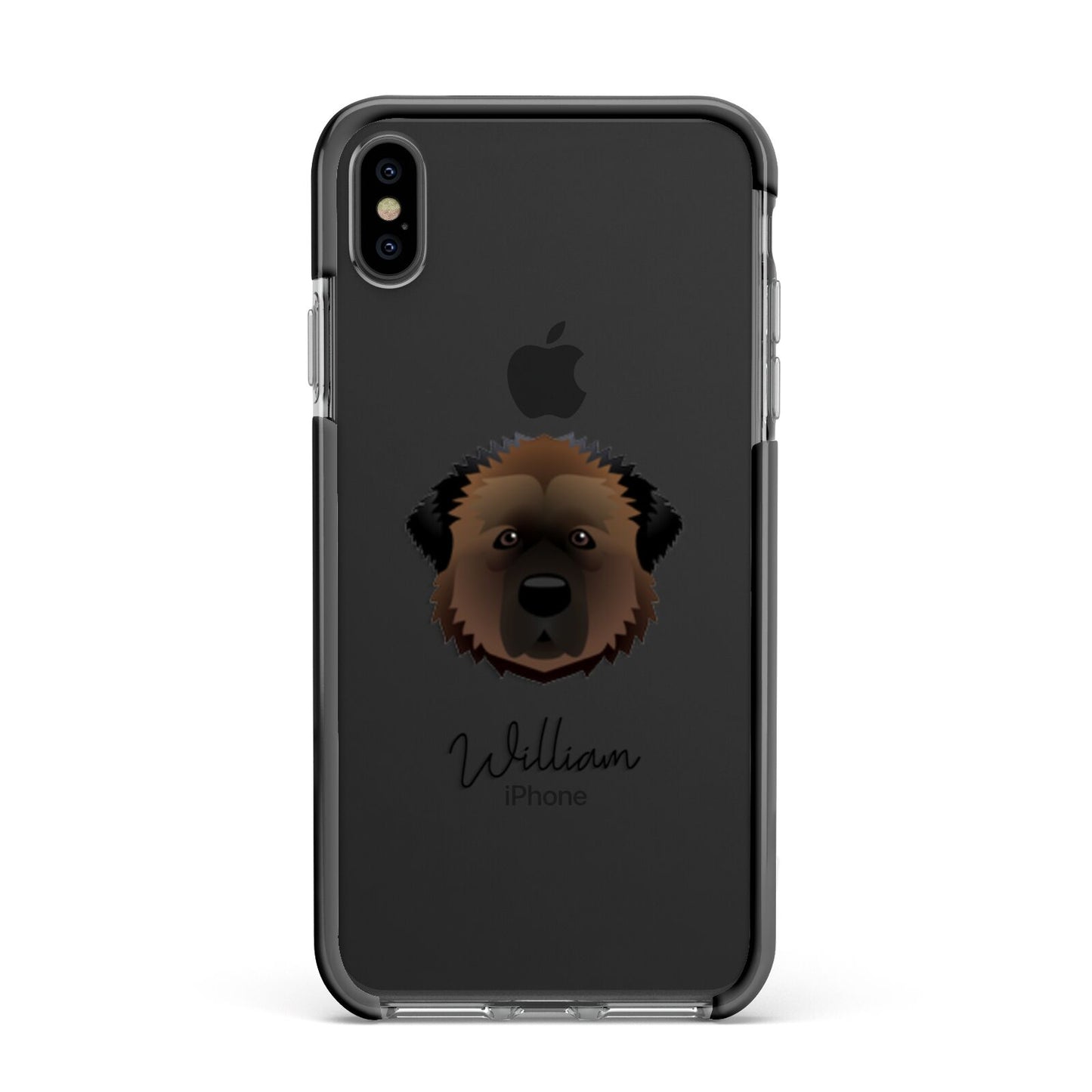 Estrela Mountain Dog Personalised Apple iPhone Xs Max Impact Case Black Edge on Black Phone