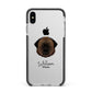 Estrela Mountain Dog Personalised Apple iPhone Xs Max Impact Case Black Edge on Silver Phone
