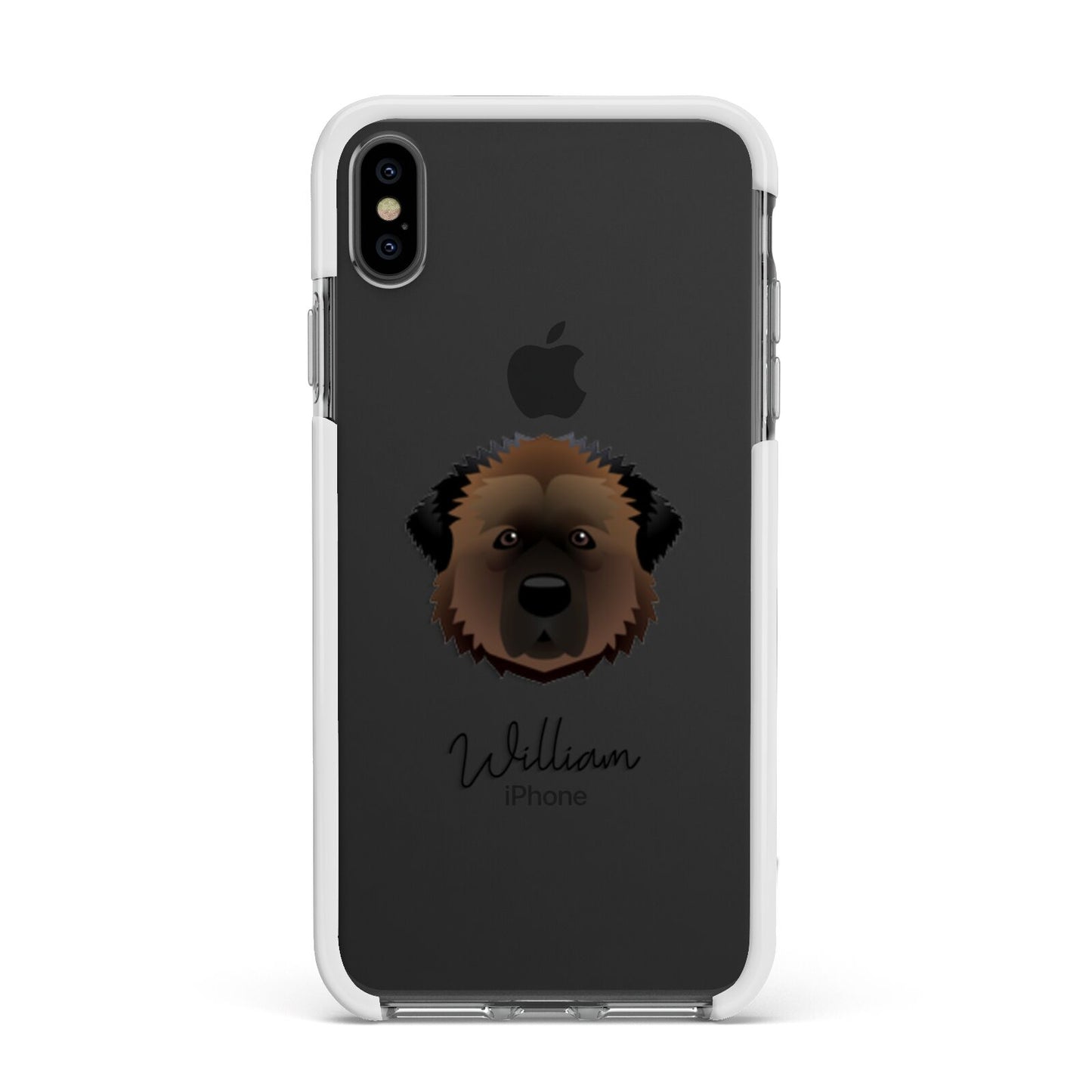 Estrela Mountain Dog Personalised Apple iPhone Xs Max Impact Case White Edge on Black Phone