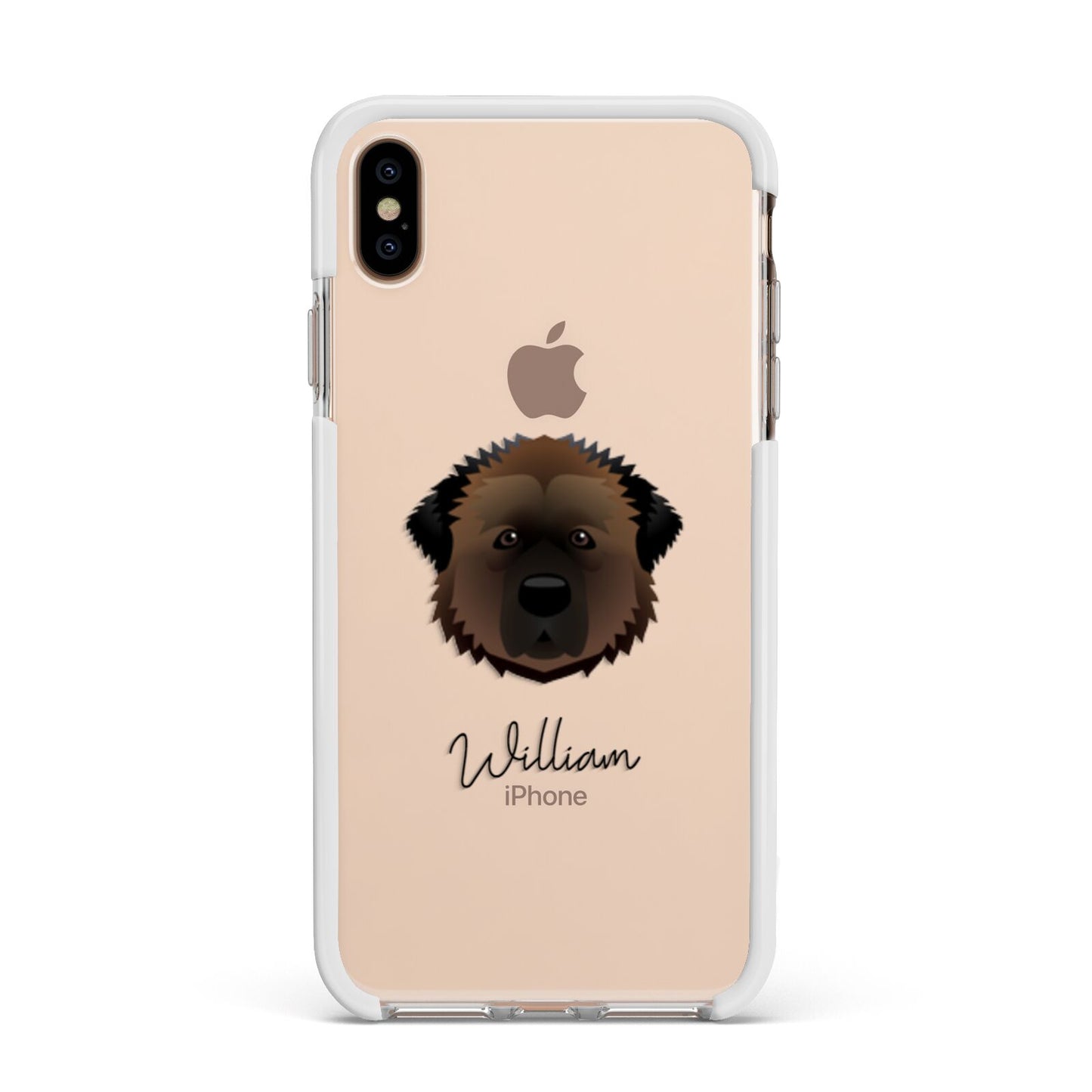 Estrela Mountain Dog Personalised Apple iPhone Xs Max Impact Case White Edge on Gold Phone