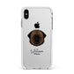 Estrela Mountain Dog Personalised Apple iPhone Xs Max Impact Case White Edge on Silver Phone
