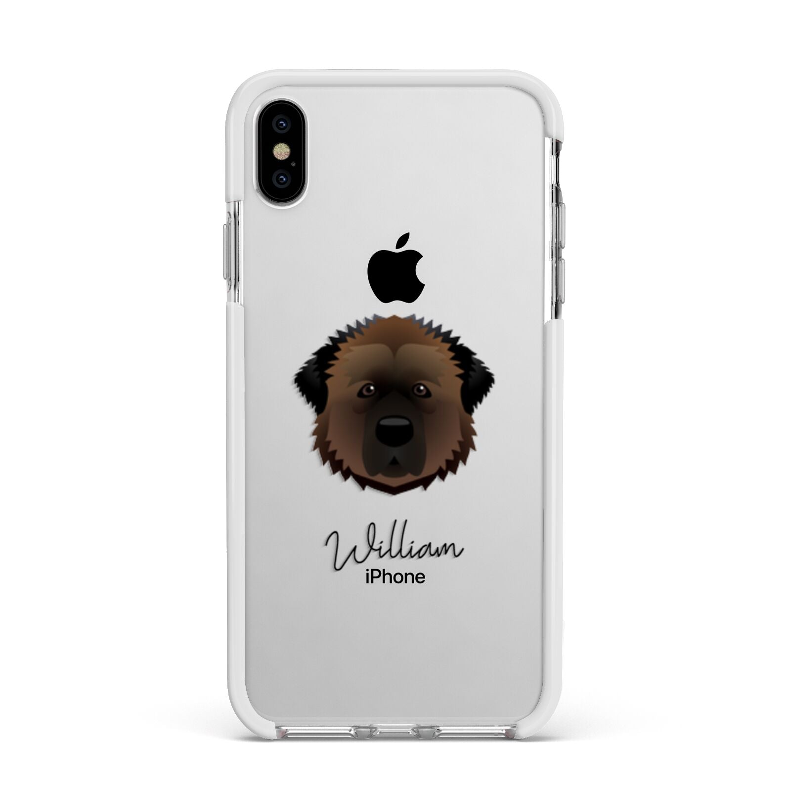 Estrela Mountain Dog Personalised Apple iPhone Xs Max Impact Case White Edge on Silver Phone