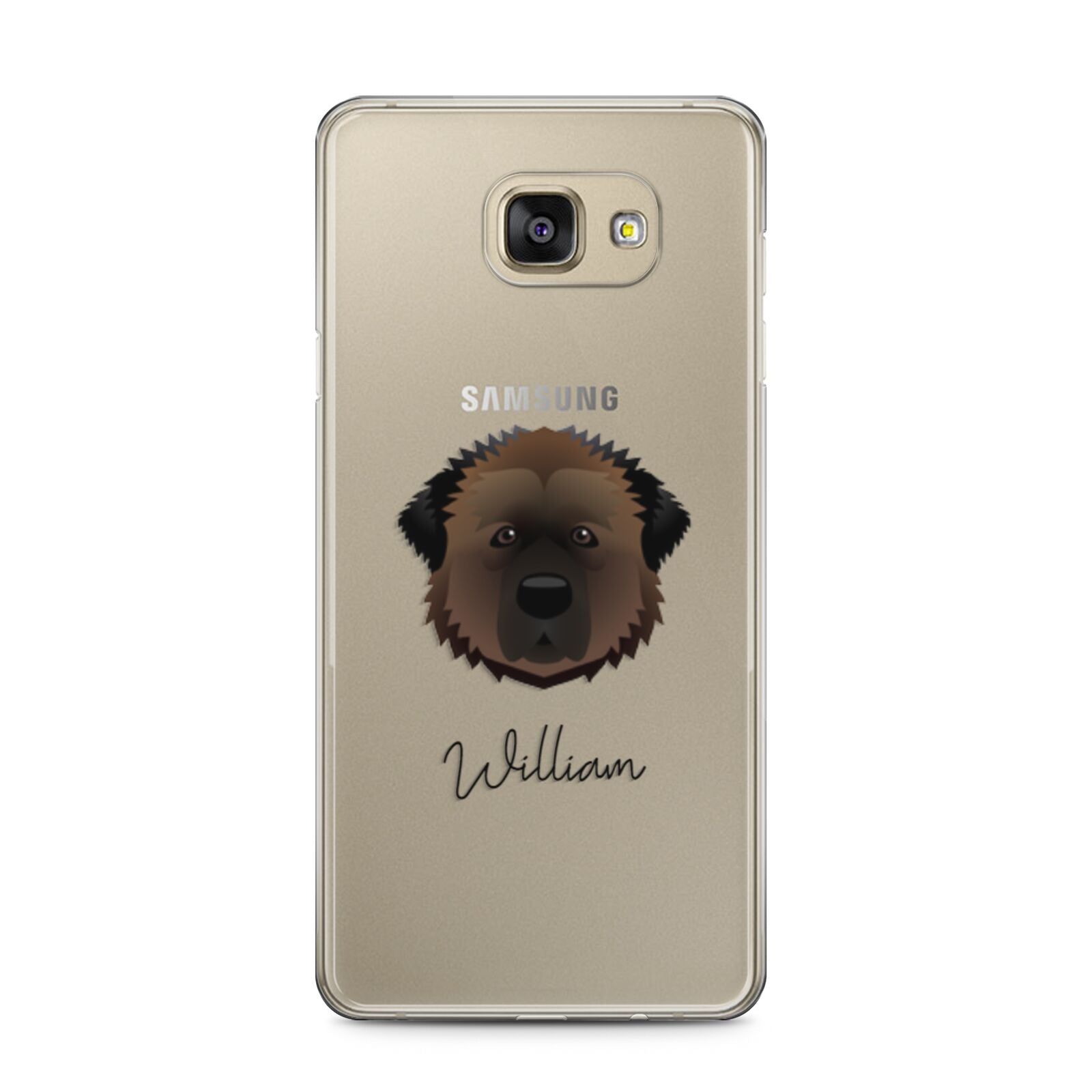 Estrela Mountain Dog Personalised Samsung Galaxy A5 2016 Case on gold phone