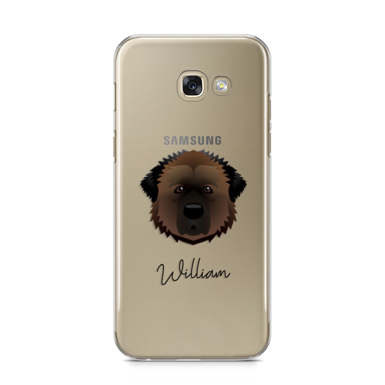 Estrela Mountain Dog Personalised Samsung Galaxy A5 2017 Case on gold phone