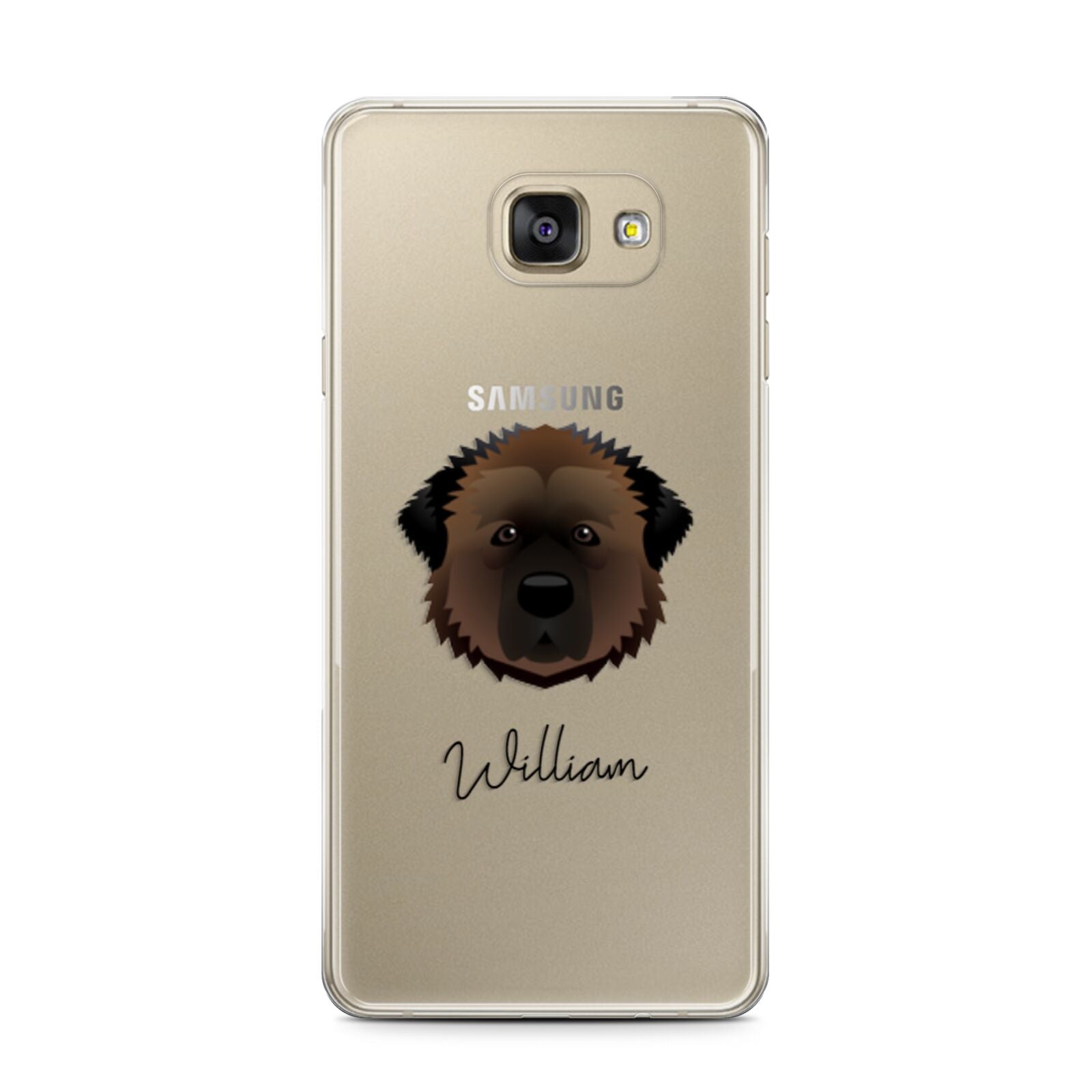 Estrela Mountain Dog Personalised Samsung Galaxy A7 2016 Case on gold phone