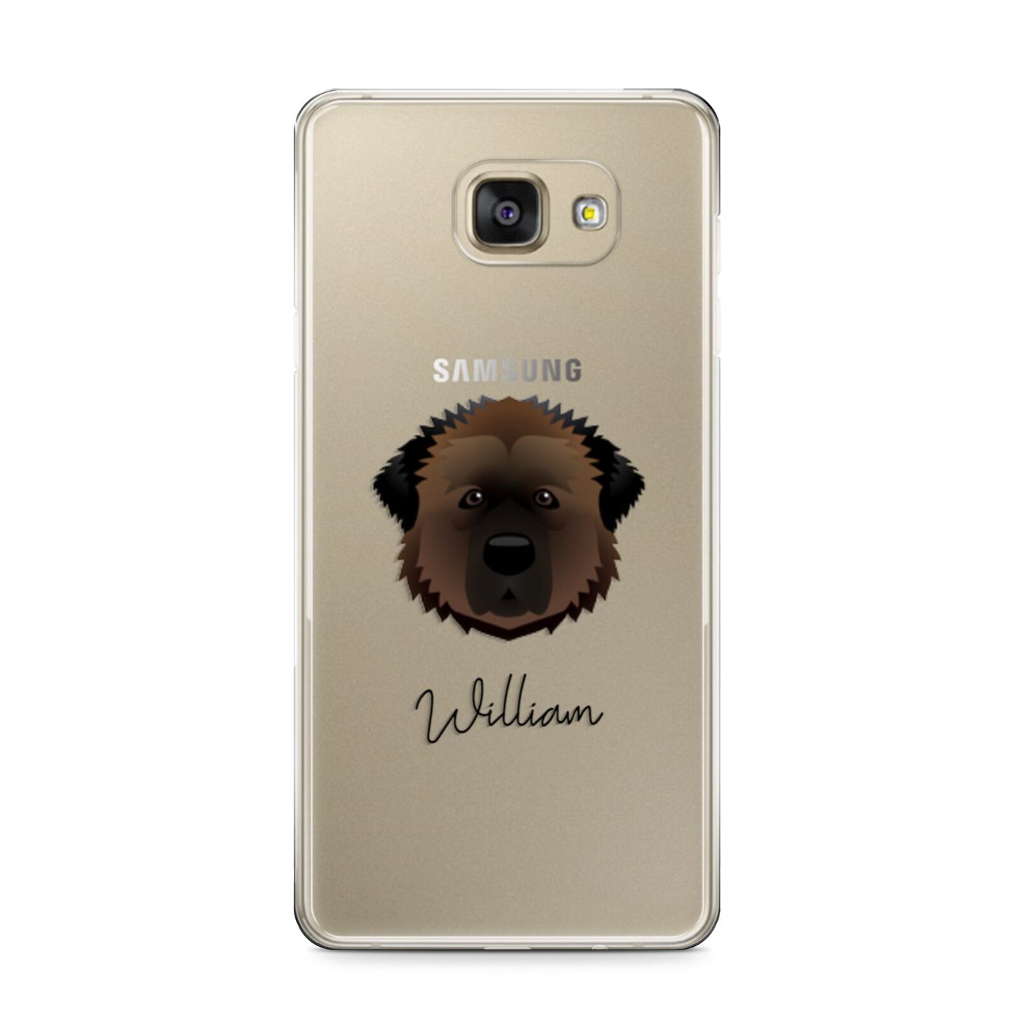 Estrela Mountain Dog Personalised Samsung Galaxy A9 2016 Case on gold phone