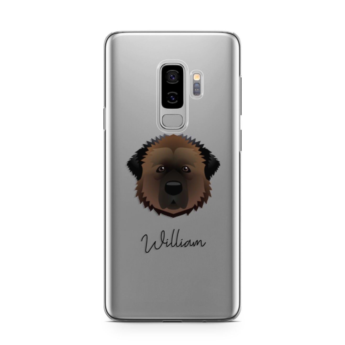 Estrela Mountain Dog Personalised Samsung Galaxy S9 Plus Case on Silver phone