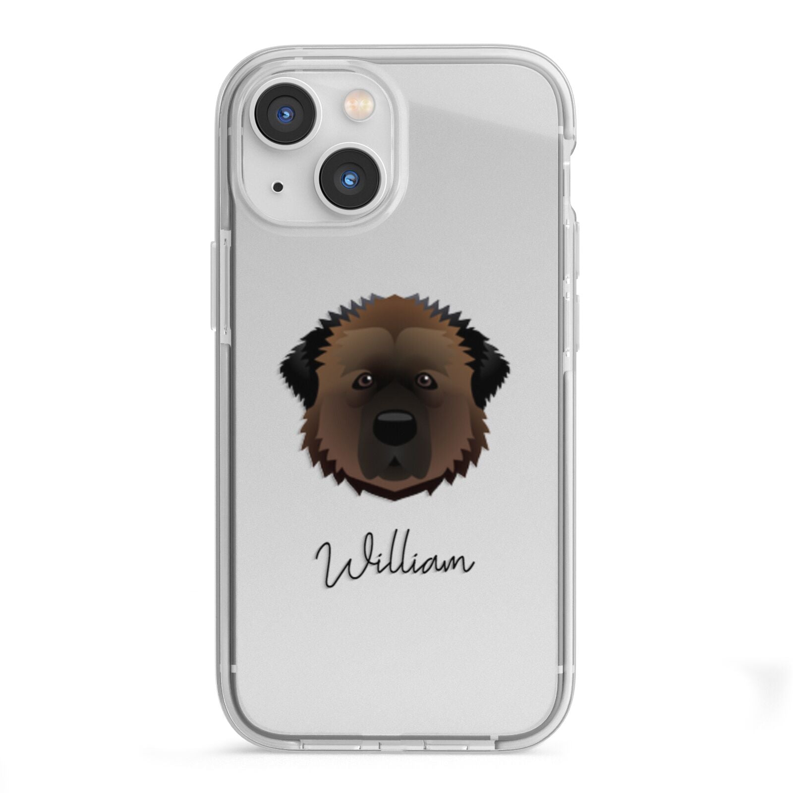 Estrela Mountain Dog Personalised iPhone 13 Mini TPU Impact Case with White Edges