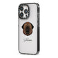 Estrela Mountain Dog Personalised iPhone 13 Pro Black Impact Case Side Angle on Silver phone