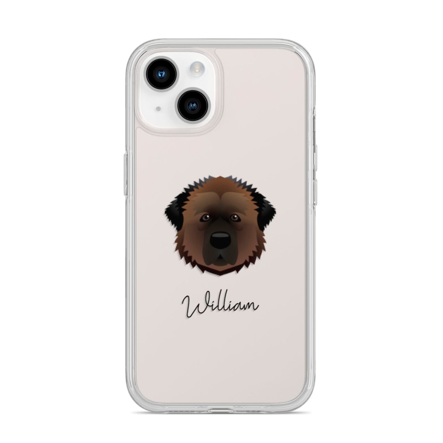Estrela Mountain Dog Personalised iPhone 14 Clear Tough Case Starlight
