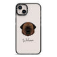 Estrela Mountain Dog Personalised iPhone 14 Plus Black Impact Case on Silver phone