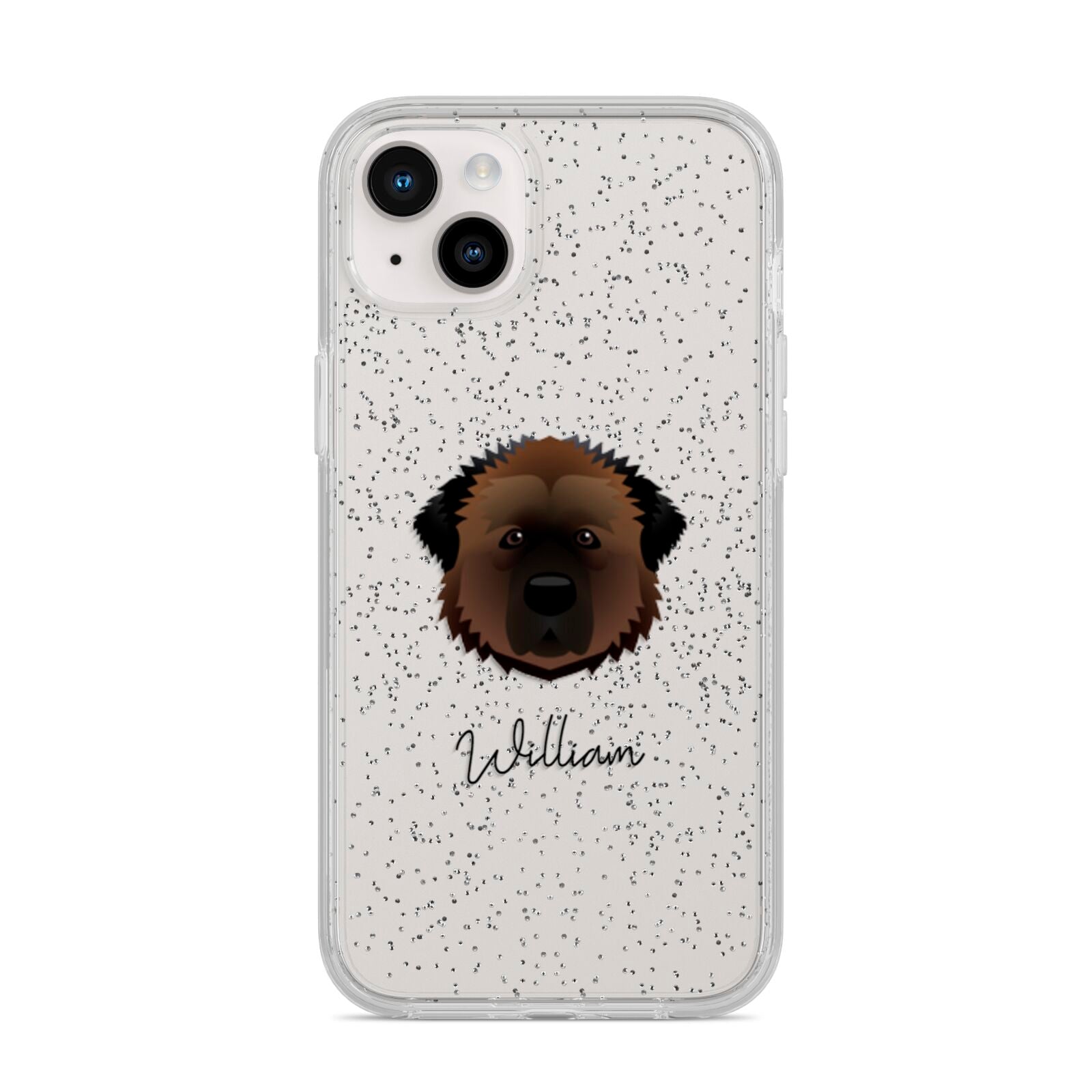 Estrela Mountain Dog Personalised iPhone 14 Plus Glitter Tough Case Starlight