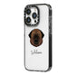 Estrela Mountain Dog Personalised iPhone 14 Pro Black Impact Case Side Angle on Silver phone