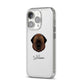 Estrela Mountain Dog Personalised iPhone 14 Pro Clear Tough Case Silver Angled Image