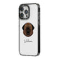 Estrela Mountain Dog Personalised iPhone 14 Pro Max Black Impact Case Side Angle on Silver phone