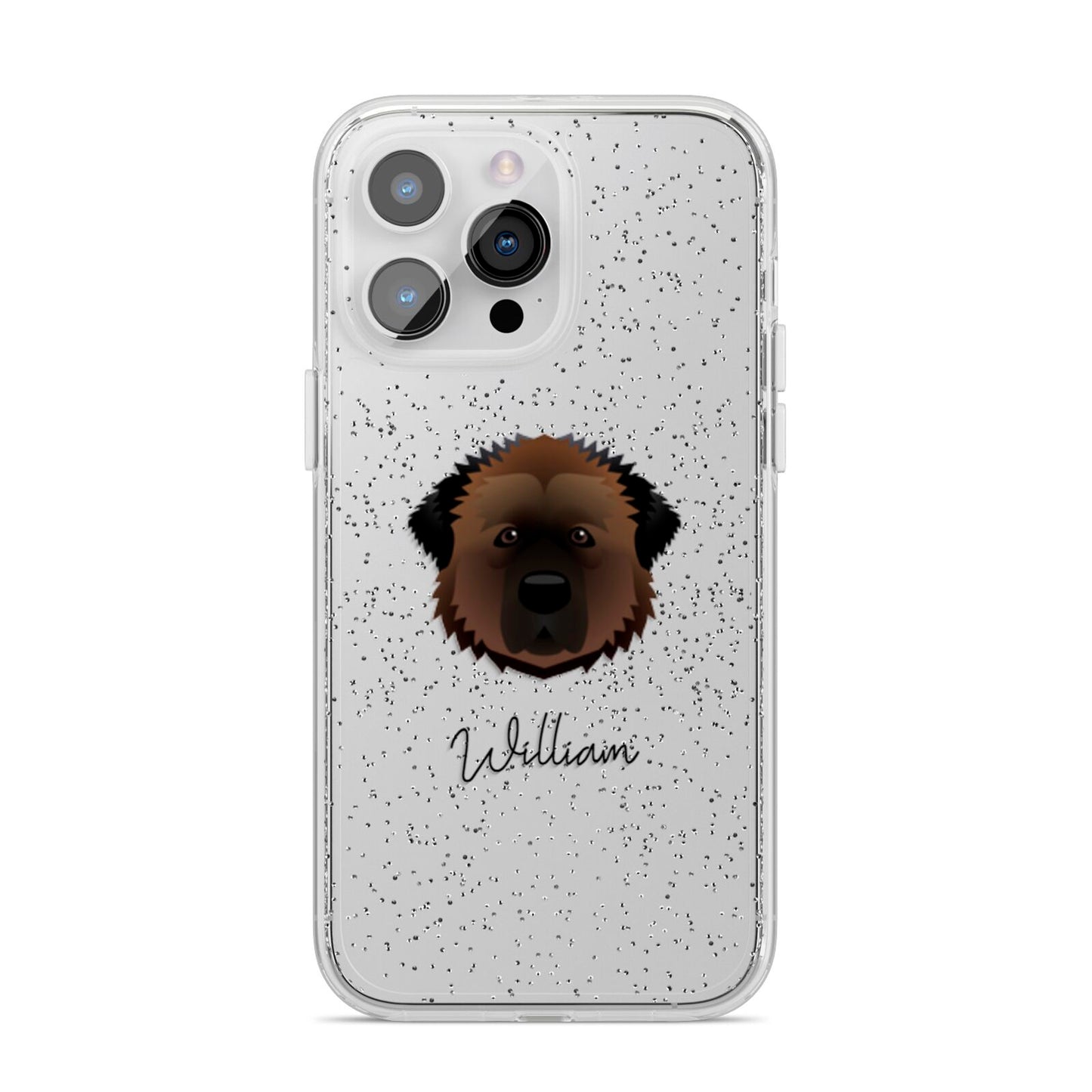 Estrela Mountain Dog Personalised iPhone 14 Pro Max Glitter Tough Case Silver