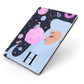 Ethereal Goddess in Space with Initial Apple iPad Case on Grey iPad Side View