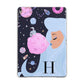 Ethereal Goddess in Space with Initial Apple iPad Grey Case