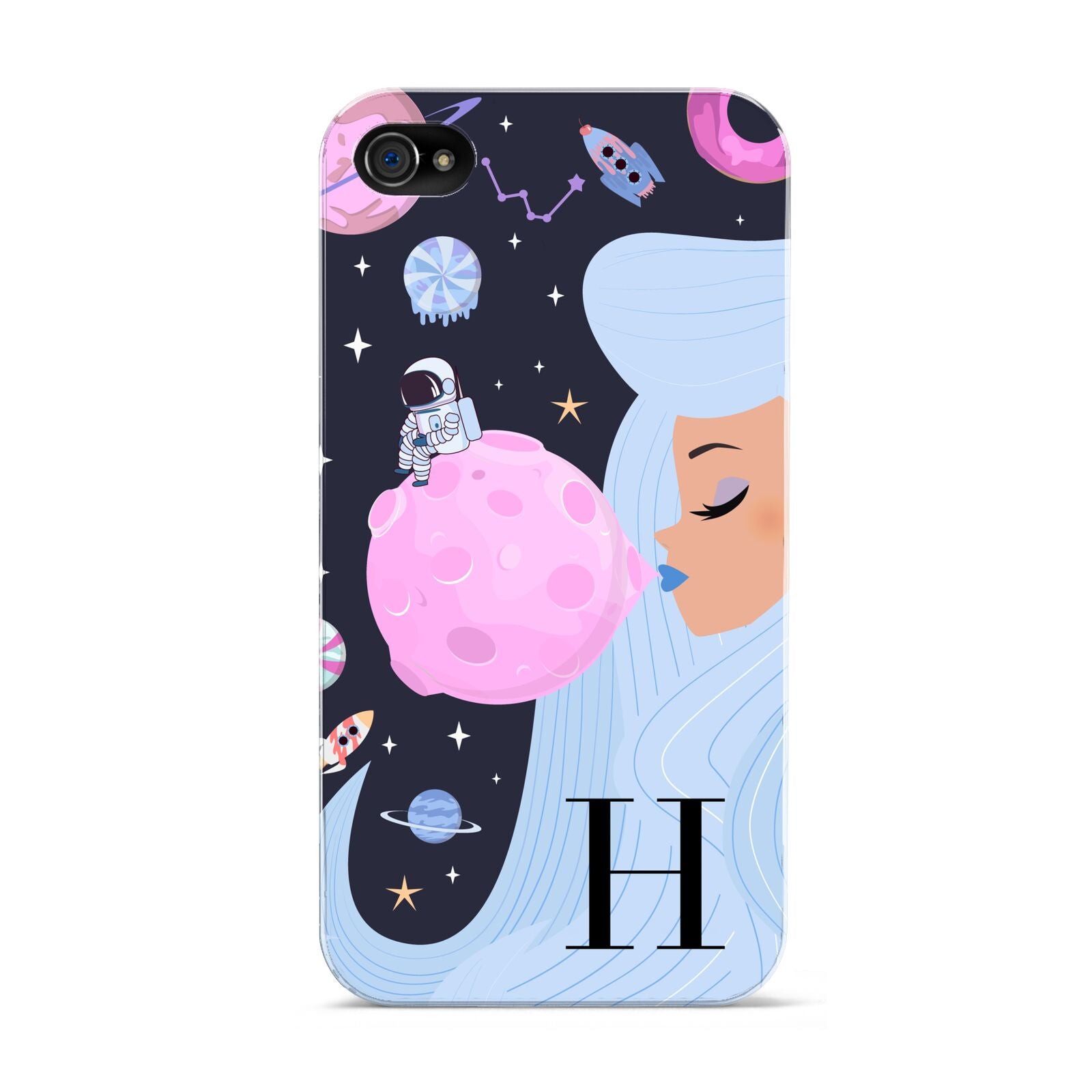 Ethereal Goddess in Space with Initial Apple iPhone 4s Case