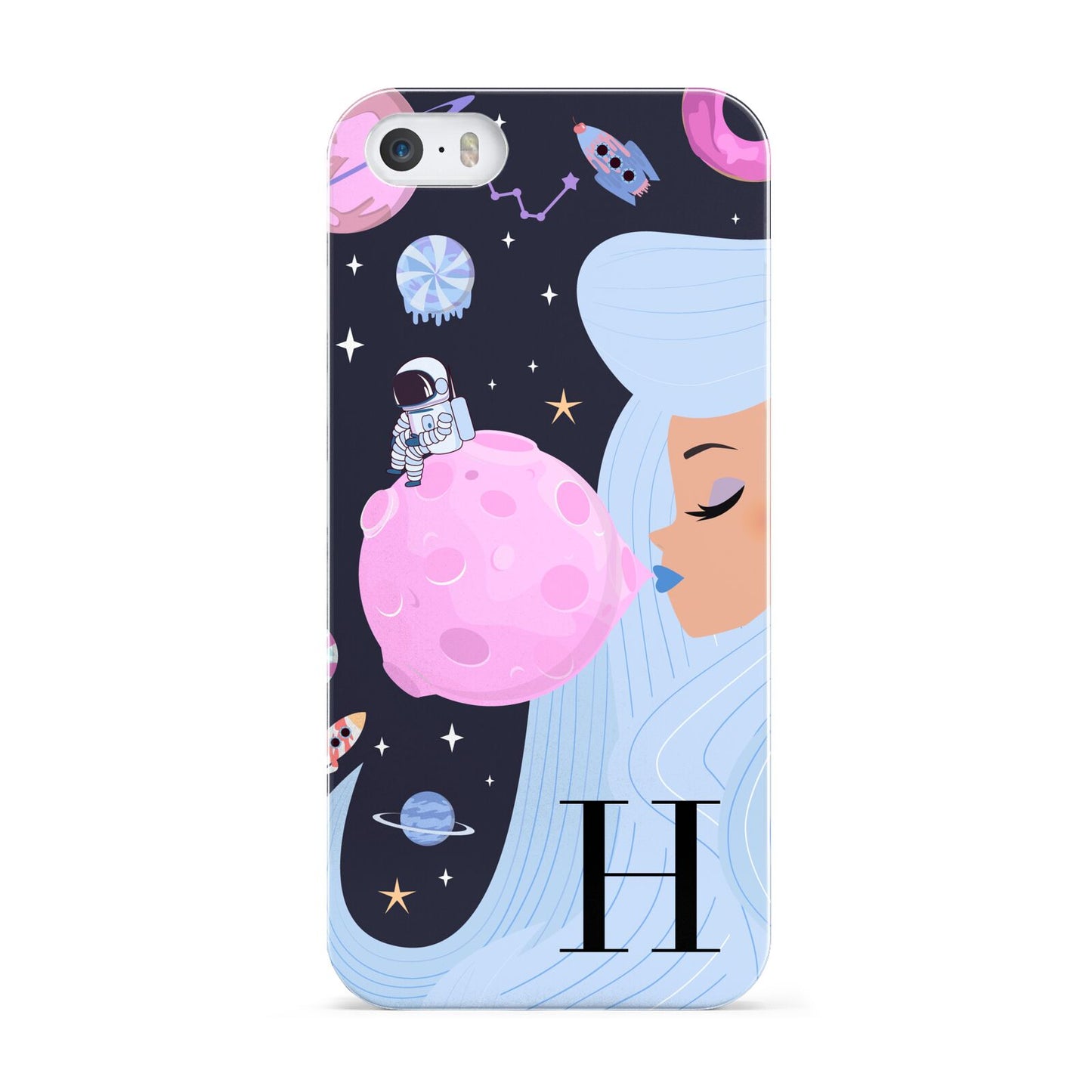 Ethereal Goddess in Space with Initial Apple iPhone 5 Case